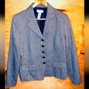 Women's vintage Covington herringbone wool mix dress jacket size 18 46" chest